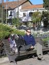 Ashe enjoying one of CuencaÂ´s many plazas.